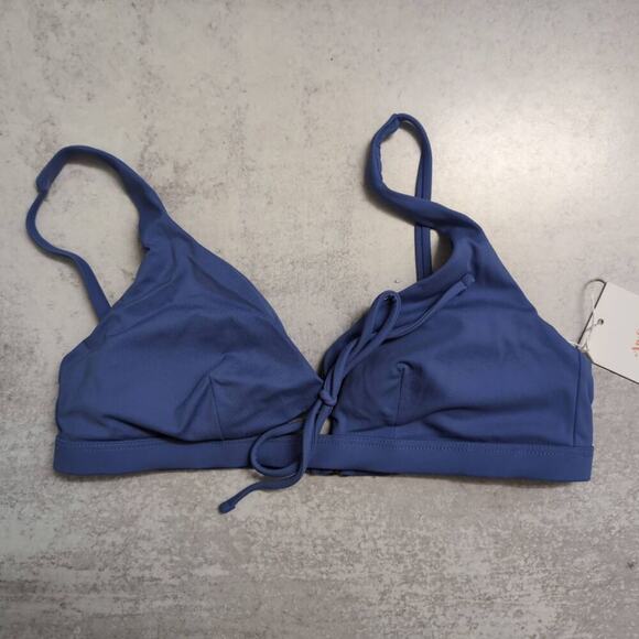 NWT Andie Blue Front Tie Adjustable Straps Crete Top Bikini Periwinkle Blue XS - Picture 1 of 10